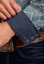 Load image into Gallery viewer, Stetson Sierra Paisley (Blue) - Men's Western Shirt
