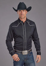 Load image into Gallery viewer, Stetson 2302 Rugged Twill (Black) - Men's Western Shirt