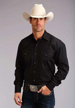 Load image into Gallery viewer, Stetson 0158 Solid Poplin (Black) - Men's Western Shirt