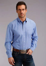 Load image into Gallery viewer, Stetson 3868 Solid Oxford (Blue) - Men's Western Shirt