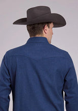 Load image into Gallery viewer, Stetson 2473 Heather Flannel (Navy) - Men's Western Shirt