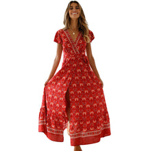 Load image into Gallery viewer, Spot Summer Casual Holiday Floral Print Dress Sexy Dress Women Clothing Wrap Dress