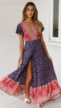 Load image into Gallery viewer, Spot Summer Casual Holiday Floral Print Dress Sexy Dress Women Clothing Wrap Dress