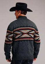Load image into Gallery viewer, Stetson Arrow Border (Grey) - Men's Wool Blended Sweater