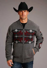 Load image into Gallery viewer, Stetson 00907 Heathered Aztec (Grey) - Men's Sweater