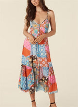 Load image into Gallery viewer, Spring Summer Elegant Women Clothing Strap Type Sleeveless V neck Swing Dress