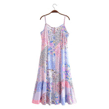 Load image into Gallery viewer, Spring Summer Elegant Women Clothing Strap Type Sleeveless V neck Swing Dress