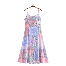 Load image into Gallery viewer, Spring Summer Elegant Women Clothing Strap Type Sleeveless V neck Swing Dress