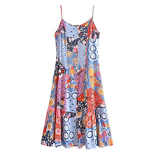Load image into Gallery viewer, Spring Summer Elegant Women Clothing Strap Type Sleeveless V neck Swing Dress
