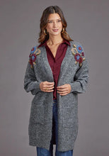 Load image into Gallery viewer, Stetson 2264 Embroidered Cardigan (Grey) - Women's Sweater