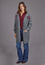 Load image into Gallery viewer, Stetson 2264 Embroidered Cardigan (Grey) - Women's Sweater