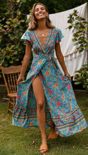 Load image into Gallery viewer, Spot Summer Casual Holiday Floral Print Dress Sexy Dress Women Clothing Wrap Dress