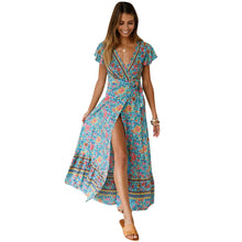 Load image into Gallery viewer, Spot Summer Casual Holiday Floral Print Dress Sexy Dress Women Clothing Wrap Dress
