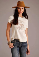 Load image into Gallery viewer, Stetson Cowgirl and Bucking Horse (White) - Women's Short Sleeve T-Shirt