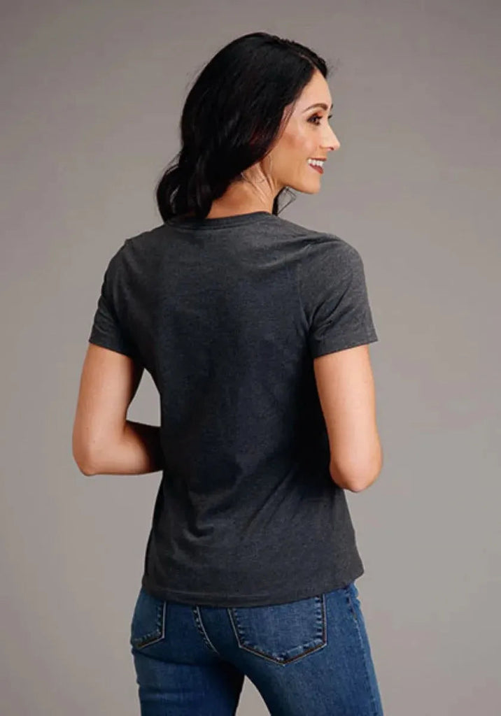 Stetson Sunset and Mountain (Grey) - Women's Short Sleeve T-Shirt