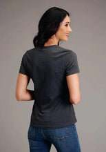 Load image into Gallery viewer, Stetson Sunset and Mountain (Grey) - Women's Short Sleeve T-Shirt