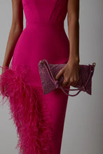 Load image into Gallery viewer, Summer High Waist Feather Split Sleeveless Tube Top Midi Dress Sexy Sweet Dress