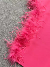 Load image into Gallery viewer, Summer High Waist Feather Split Sleeveless Tube Top Midi Dress Sexy Sweet Dress