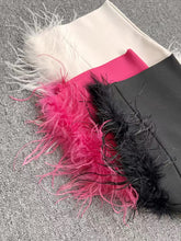 Load image into Gallery viewer, Summer High Waist Feather Split Sleeveless Tube Top Midi Dress Sexy Sweet Dress