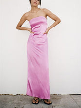 Load image into Gallery viewer, Spring Summer Women Clothing All Matching SexyCutout Design Silk Satin Texture Dress