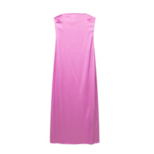 Load image into Gallery viewer, Spring Summer Women Clothing All Matching SexyCutout Design Silk Satin Texture Dress