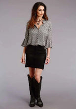 Load image into Gallery viewer, Stetson 2101 Aztec Geo Rounded (Black) - Women's Blouse