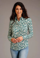 Load image into Gallery viewer, Stetson 1609 Floral Print (Green) - Women's Blouse