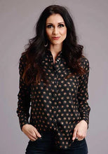 Load image into Gallery viewer, Stetson 00442 Horse Polkadot (Black) - Women's Blouse