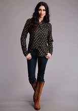 Load image into Gallery viewer, Stetson 00442 Horse Polkadot (Black) - Women's Blouse