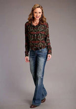 Load image into Gallery viewer, Stetson 00873 Blanket Print (Brown) - Women's Blouse
