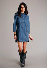 Load image into Gallery viewer, Stetson 3/4 Sleeve (Blue) - Women's Denim Dress