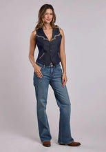 Load image into Gallery viewer, Stetson Embroidered Dark Rinse Denim - Women's Vest