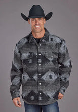 Load image into Gallery viewer, Stetson Aztec Flannel (Black) - Men's Wool Jacket