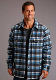 Stetson Plaid Flannel (Blue) - Men's Wool Shirt Jacket