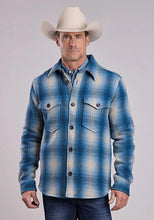 Load image into Gallery viewer, Stetson 2 Pocket Plaid (Blue) - Men's Wool Shirt Jacket