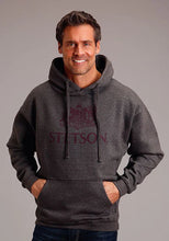 Load image into Gallery viewer, Stetson Red Crest Logo (Grey) - Men's Hoodie Sweatshirt
