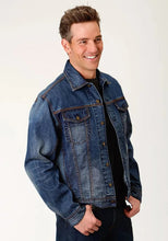 Load image into Gallery viewer, Stetson Denim Jacket with Logo (Blue) - Men's Denim Jacket