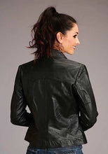 Load image into Gallery viewer, Stetson Novelty Solid Smooth (Black) - Women's Lamb Leather Jacket