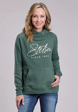 Load image into Gallery viewer, Stetson Script Logo (Green) - Women's Hoodie Sweatshirt