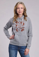 Load image into Gallery viewer, Stetson Western Print (Grey) - Women's Hoodie Sweatshirt