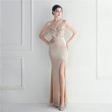 Load image into Gallery viewer, Korean Velvet Sequined Annual Party Social Long Evening Dress