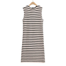 Load image into Gallery viewer, Fall Women Clothing Crew Neck Raw Edges Design Striped Vest Knitted Dress