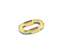 Load image into Gallery viewer, CZ Enamel Pave Gold Oval Connector Charm, Sku#LX166