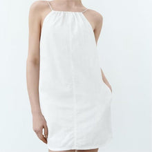 Load image into Gallery viewer, Summer Women Clothing Sexy Halter White Nylon Short Dress
