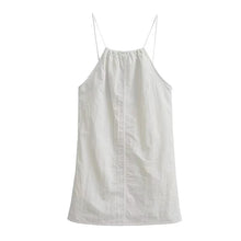 Load image into Gallery viewer, Summer Women Clothing Sexy Halter White Nylon Short Dress