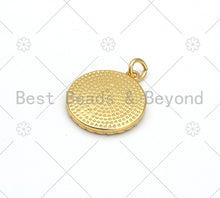 Load image into Gallery viewer, Gold Cowire Shell On Colorful Enamel Round Coin Shape Pendant, Sku#L623