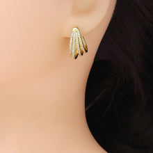 Load image into Gallery viewer, Clear CZ Four Lines Claw Stud Earrings, Sku#A413
