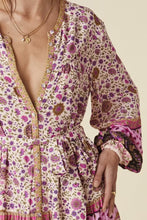 Load image into Gallery viewer, Watermark Positioning Floral Waistband Loose Mid Size Dress