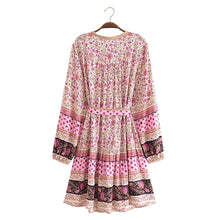 Load image into Gallery viewer, Watermark Positioning Floral Waistband Loose Mid Size Dress