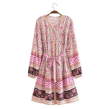 Load image into Gallery viewer, Watermark Positioning Floral Waistband Loose Mid Size Dress